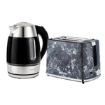 GEEPAS 1.7L Illuminating Electric Kettle & 2 Slice Bread Toaster Combo Set