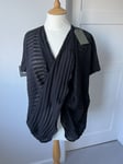 BNWT All Saints Womens ITAT Stripe Knitted Shrug Twist Front Wrap Black XS/S £88