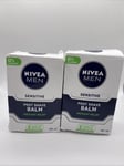 2X NIVEA COSNIV024 Men's Sensitive Post Shave Balm, 100 ml - White - B74