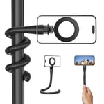 TELESIN° Support Magnétique Flexible pour Téléphones, Support Portable Magsafe pour Selfie Stick pour Le Shopping, Le Tapis Roulant, La Poussette, Compatible avec iPhone/Android/Go Pro, etc (Noir)