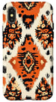 Coque pour iPhone X/XS Orange Art Déco Imprimé Animal Western Boho Aztèque Motif