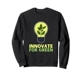 Innovate For Green Eco Lightbulb Art Environmental Sweatshirt