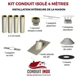 Kit conduit isole en interieur - 4 mètres 200 - Inox