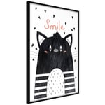 Plakat - Smile - 40 x 60 cm - Sort ramme