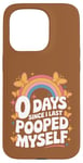 Coque pour iPhone 15 Pro 0 Days Since I Last Pooped Myself Rétro Blagues Puns Gags Meme