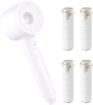 Pommeau de Douche Haute Pression, Pommeau de Douche Economie Deau, Douchette Douche Salle de Bain, Pomme de Douche avec Filtre, Pommeau Douche Universelle Interface 1/2 Pouce (Blanc)