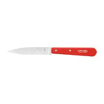 Couteau office N°113 lame crantée inox 10 cm rouge Opinel