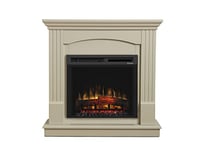 Dimplex Chadwick Optiflame Electric Fire Suite, Cream Stone Effect Fully Assembled Fireplace Suite with LED Flame Effect, Variable Flame Height, Log Style Fuel Bed, 1.5kW Fan Heater and Remote Control