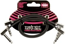 Ernie Ball-6405 Stereo (TRS) Flat Patch Cable, 30 cm. 2-pack