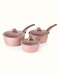 Tower 3 Piece Saucepans Rose Pink