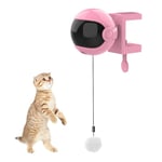 QIQIDIAN Interactive Funny Cat Teaser Ball Toy Electric Cat Toy Automatic Lifting Spring Rod Yo-Yo Lifting Ball Interactive Puzzle Smart Pet Toys,Pink