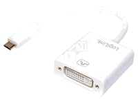 Adaptateur HDCP 1.3 USB 3.0 DVI-I -24+5- femelle USB C prise male 0.14m - Blanc