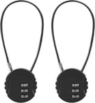 bin 2 Pack Serrure à Combinaison Cadenas Étanche Extérieur à 3 Chiffres,Serrure De Casier Serrure de Gymnastique,Mini Cadenas à Combinaison De Câbles Métalliques,Serrure de Porte à Code(Noir)(Q798)