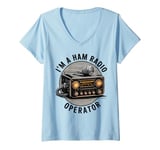 Womens I'm a Ham Radio Operator Enthusiast Vintage Style V-Neck T-Shirt