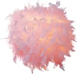 LOLYSIC Pink Feather Light Shade, Fluffy Lamp Shades for Ceiling Light, Table