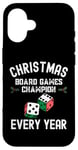 Coque pour iPhone 16 Champion des jeux de société de Noël chaque année