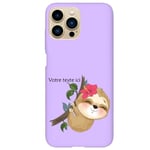 Coque violet Iphone 14 PRO paresseux kawaii