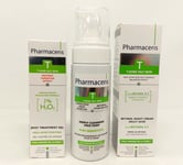 Pharmaceris T Acne bundle - retinol night cream, spot treatment gel, face foam