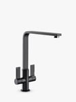 Abode Quantic Monobloc 2 Lever Kitchen Mixer Tap, Matt Black