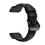 armband läder Garmin fenix 7/6/5 fenix 7x/6x/7s/6s 20mm svart (fenix5s/6s/7s)