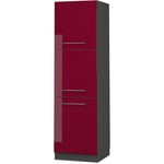 Meuble pour four Fame-Line, Rouge bordeaux Haute brillance, 60 cm, Vicco