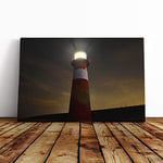 Big Box Art Canvas Print Wall Art Architecture Lighthouse Beacon | Mounted and Stretched Box Frame Picture | Home Decor for Kitchen, Living Room, Bedroom, Hallway, Multi-Colour, 30x20 Inch