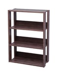 Iris Ohyama, Bibliothèque, Meuble de rangement à 3 Niveaux, Étagères ajustables tous les 14 cm, Stable, Industriel, Montage Facile, Salon, Entrée, Chambre, Bureau - Open Wood Rack OWR-600 - Marron