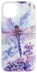 iPhone 14 Plus Dragonfly Surrounded by Lilac Flowers and Leaves Case