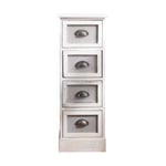 Meuble Chevet 4 Tiroir Bois Blanc Classique 80x29x25