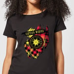 Captain Marvel Tartan Patch T-shirt Femme - Noir - M