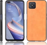 Cas Oppo Pour Oppo Reno4 Z 5g / A92s Antichocs Couture Vache Modèle Peau Pc Pu Tpu Cas Oppo Couleur : Orange