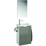 Allibert - Meuble lave-mains Closy pack avec miroir gris anthracite brillant l 40 x h 60 x p 25,2 cm