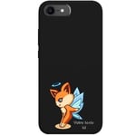 Coque noir Iphone 7 8 et SE 2020 et 2022 fee renard fox kawaii avec votre prenom