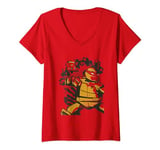 Femme Teenage Mutant Ninja Turtles Turtle Attack Raphael Vintage T-Shirt avec Col en V