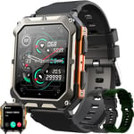 Montre Connect??E Homme Avec Appel Bluetooth 5.0/Num??Rotation, Smartwatch Compatible Samsung Huawei Xiaomi Android Ios Podometre Etanche Ip68 Gps Partag?? 123 Modes Sport Cardiofrequencemetre (Orange)