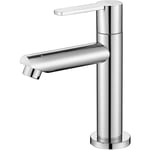 Robinet de Lavabo Eau Froide Uniquement, Mitigeur Salle de Bains en Laiton Durable, Robinet Lave-Mains Aérateur Démontable, Robinetterie pour