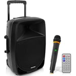 Pyle, Portable PA Speaker, Bluetooth- Loudspeakers, 1200W Rechargeable w/ 30cm Subwoofer 3” Tweeter, Pa System w/Wireless Microphone, Dj Speakers, w/Recording Function/Mic Input/Lights/USB/SD/Radio