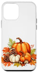 Coque pour iPhone 12 mini Motif esthétique d'automne confortable feuilles citrouille épices