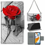 Coque pour Xiaomi Redmi 10C,[Chaine métallique Bandouliere Collier Corde] Pochette Protection Etui Housse Premium en Cuir PU,Fermeture Magnétique,Flip Case Compatible avec Redmi 10 Power/Poco C40