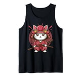 Japanese Samurai Cat, Kawaii Ninja Cat Tank Top