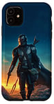 Coque pour iPhone 11 Poster Star Wars : Le Mandalorien et Grogu au coucher du soleil