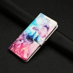 Yhteensopiva Xiaomi 13 Ultra Case Colorful Marble Design Pu-nahkaisen läppäkuoren kanssa, jossa on 3 korttipaikkaa