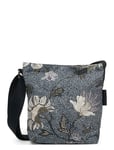 Ceannis Small Shoulder Bag Denim Blue Flower Linen Blå