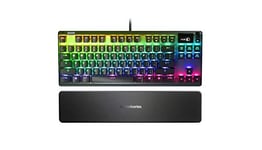 SteelSeries Apex 7 TKL - Clavier de Gaming Mécanique – Forme Compacte – Écran OLED Display – Switchs Rouges - Agencement Allemand QWERTZ