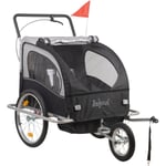 Zelsius - Remorque poussette 2 en 1, Remorque avec fonction poussette, porte enfant pour vélo, chariot de transport