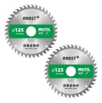 Lot de 2 Lame de Scie Circulaire Multifonction 125 x 22.23 mm,40 dents-pour Aluminium,Cuivre,Métaux non ferreux,Bois,Stratifié,Cloison,Contreplaqué,Plastique.[W47]