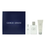 Giorgio Armani Acqua Di Giò 3 Piece Gift Set: Eau De Toilette 100ml - Shower Gel 75ml - Eau De Toilette 15ml