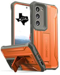 CaseBorne V Designed For Samsung Galaxy S23 5G Case (Formerly ArmadilloTek), [Ultimate Protection Tech] Full-Body Multi-Layer Rugged Kickstand Protective Case Screenless (Orange)