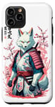 Coque pour iPhone 11 Pro Kitsune Samurai Renard Vintage Ukiyo E Style
