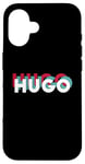 Coque pour iPhone 16 Hugo Name Chemise humoristique avec nom rétro Hugo années 80